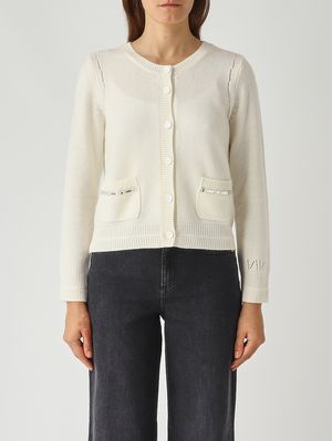 Damen-Cardigan Ciao aus einer Woll-Kaschmir-Mischung Elfenbein Nenette