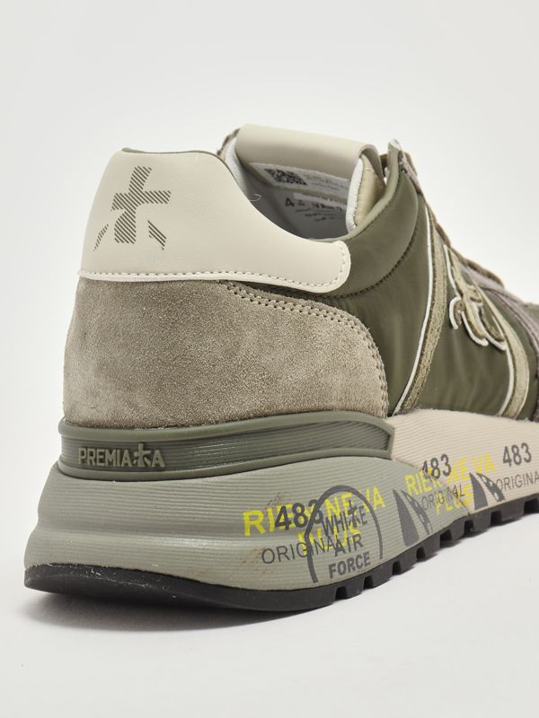 5. Zapatillas para hombre Lander 7706 de piel y tejido técnico Militar-Gris Premiata lan07706