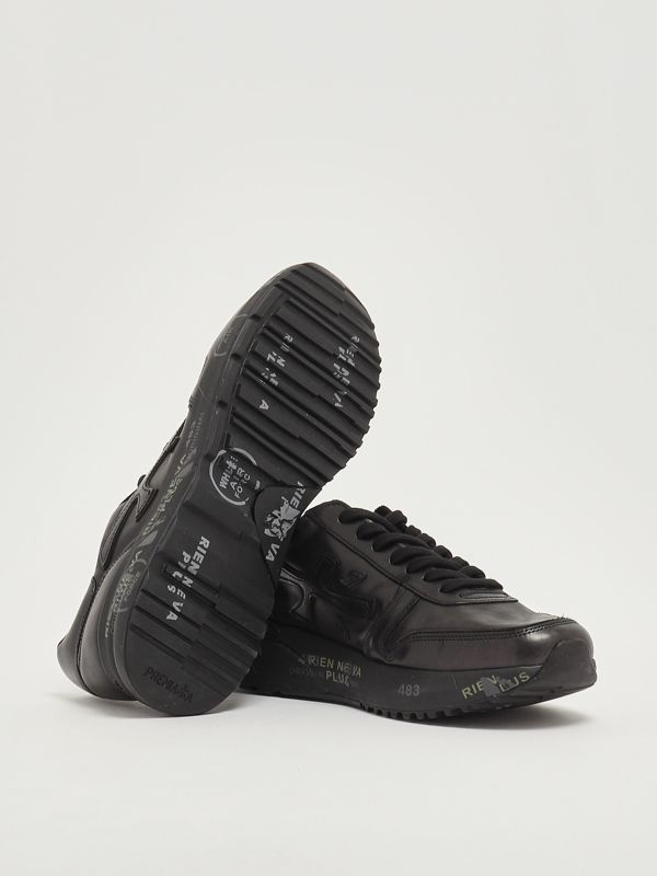 4. Zapatillas de hombre Mick 1453N en piel Negro Premiata mik01453