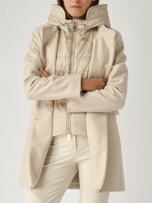 5. Abrigo de mujer Toggle de mezcla de lana Marfil