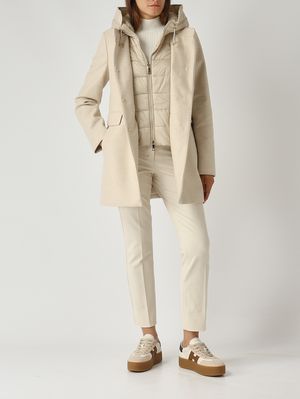 2. Abrigo de mujer Toggle de mezcla de lana Marfil