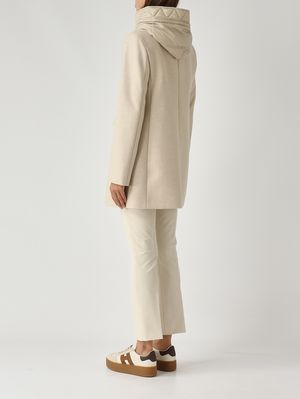 4. Abrigo de mujer Toggle de mezcla de lana Marfil