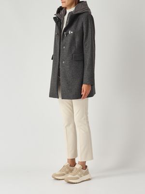 3. Abrigo de mujer Toggle de mezcla de lana Gris Humo