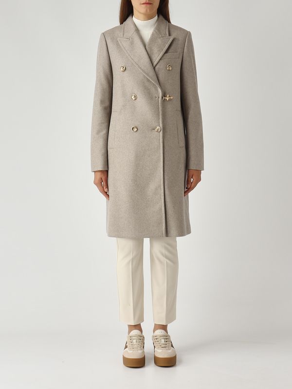 Women's coat in wool and cashmere naw51513560gah Greige