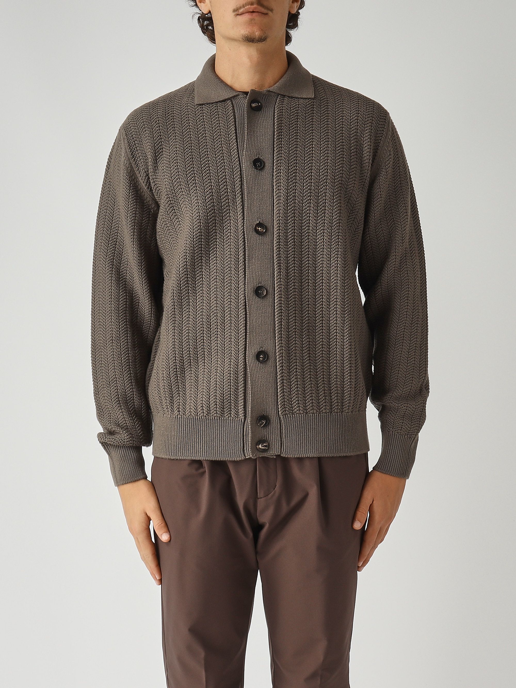 Men's extrafine merino cardigan ca3mlwm7f Sage | Caposerio.com