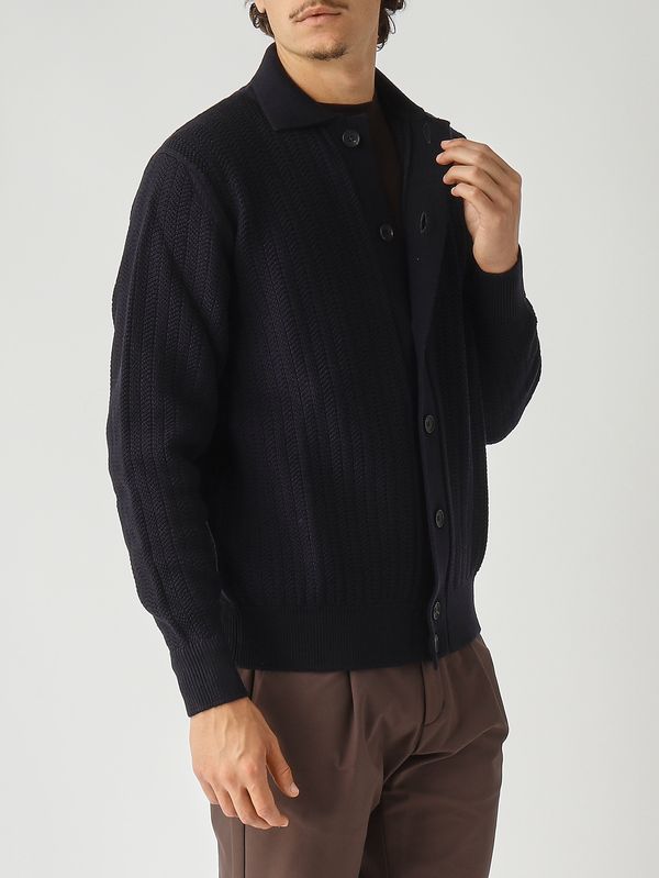 5. Cardigan uomo in extrafine merino Navy Filippo de Laurentiis ca3mlwm7f