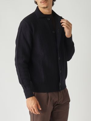 5. Cardigan uomo in extrafine merino Navy