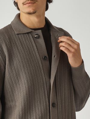 5. Cardigan uomo in extrafine merino Salvia