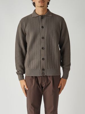 1. Cardigan uomo in extrafine merino Salvia