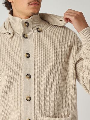 5. Veste homme en laine et cachemire Lin blanc