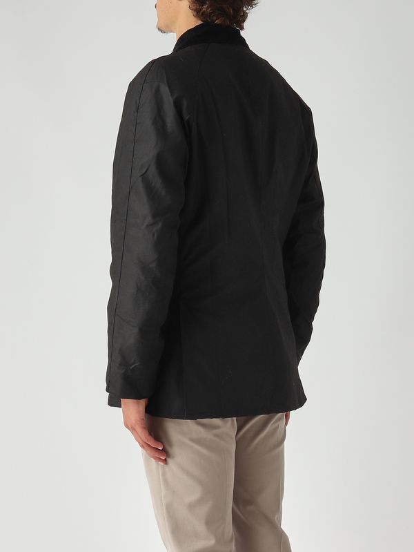 4. Giacca uomo Ashby in cotone cerato Nero Barbour mwx0339