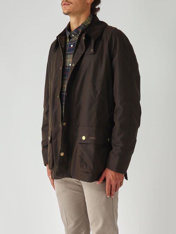 1. Veste homme Ashby en coton ciré Olive Foncé Barbour mwx0339