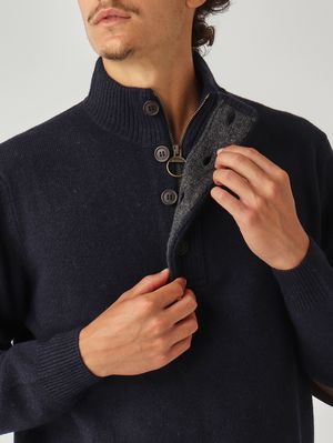 5. Lupetto uomo Essential in lana Navy