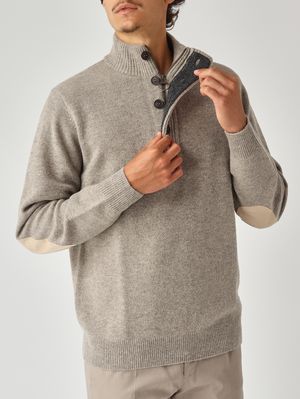 5. Lupetto uomo Essential in lana Pietra