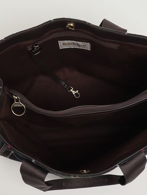 4. Turnberry wool blend and faux leather tote bag for women Tartan