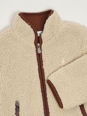 3. Boy's jacket in teddy fleece Milk