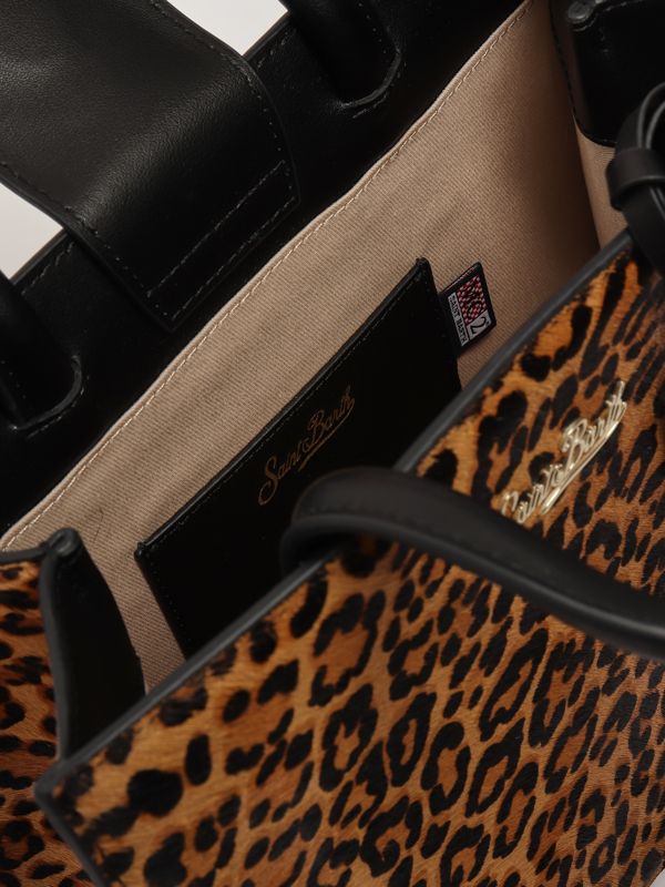 6. Women's Leather Shop Bag Midi Handbag Animalist MC2 Saint Barth shbm0001