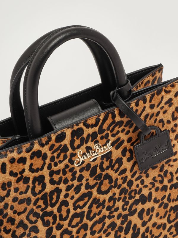 5. Women's Leather Shop Bag Midi Handbag Animalist MC2 Saint Barth shbm0001
