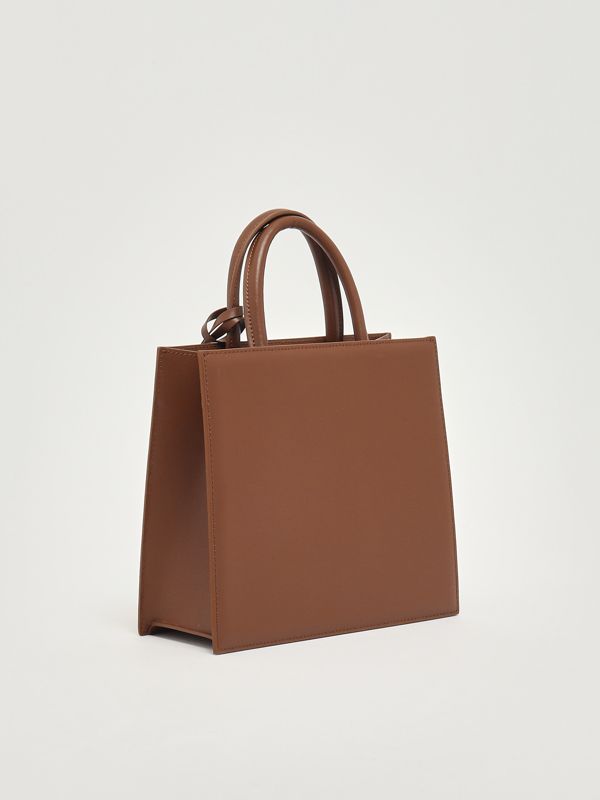 3. Women's Leather Shop Bag Midi Handbag Brown MC2 Saint Barth shbm0001