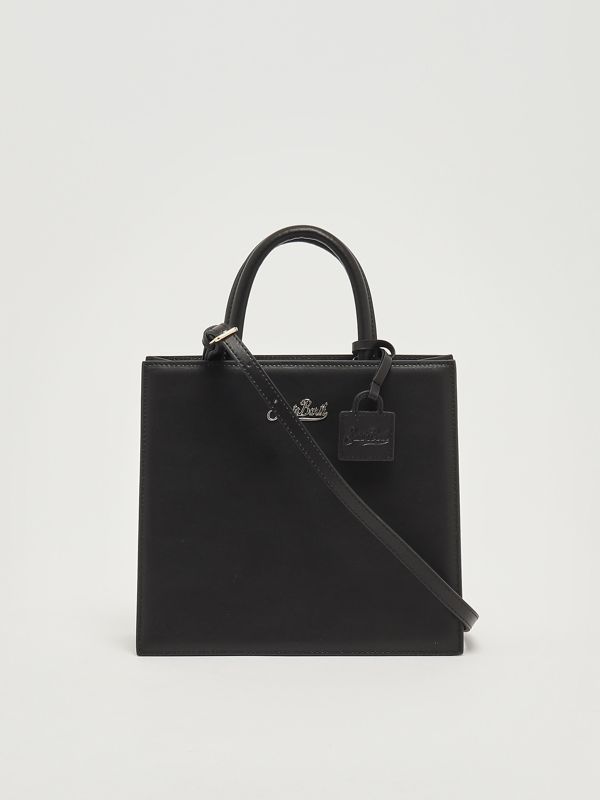 4. Women's Leather Shop Bag Midi Handbag Black MC2 Saint Barth shbm0001