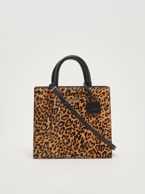 4. Women's Leather Shop Bag Midi Handbag Animalist