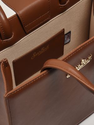 5. Women's Leather Shop Bag Midi Handbag Brown