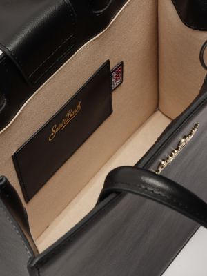 5. Women's Leather Shop Bag Midi Handbag Black