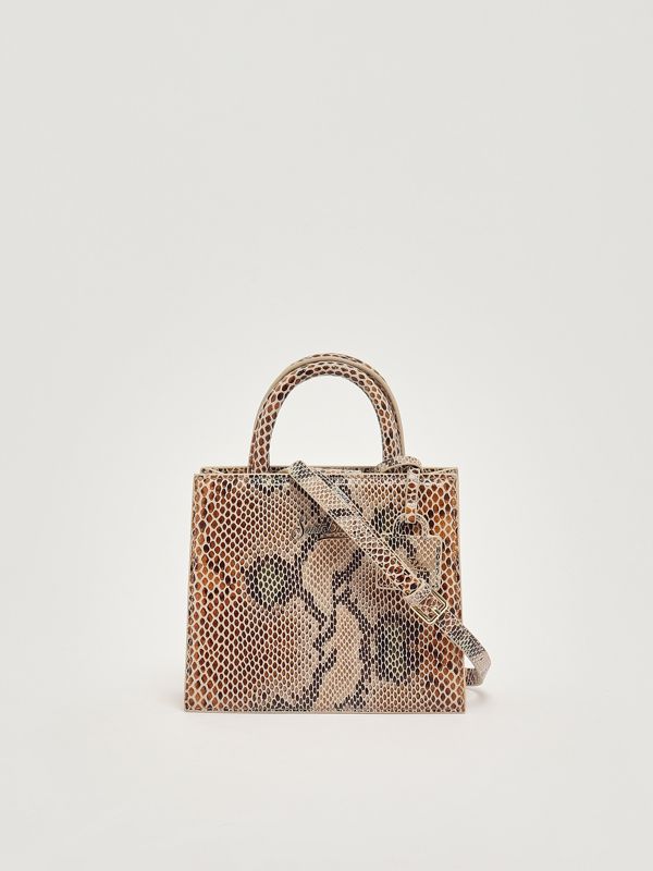 4. Bolso de mujer Shop Bag Mini de piel Beige MC2 Saint Barth shbm0002