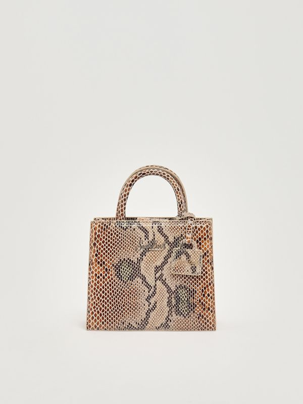 1. Bolso de mujer Shop Bag Mini de piel Beige MC2 Saint Barth shbm0002