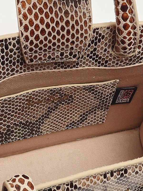 5. Bolso de mujer Shop Bag Mini de piel Beige MC2 Saint Barth shbm0002