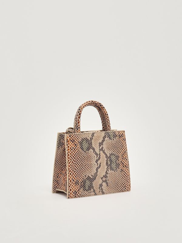 3. Bolso de mujer Shop Bag Mini de piel Beige MC2 Saint Barth shbm0002