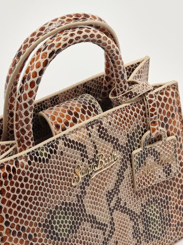 6. Bolso de mujer Shop Bag Mini de piel Beige MC2 Saint Barth shbm0002