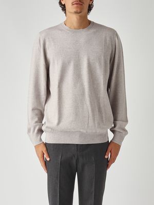 Plain-knit wool sweater for men Dove grey Fay
