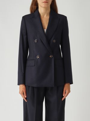 Pucci women's stretch wool jacket Blue Pinstripe Max Mara Studio