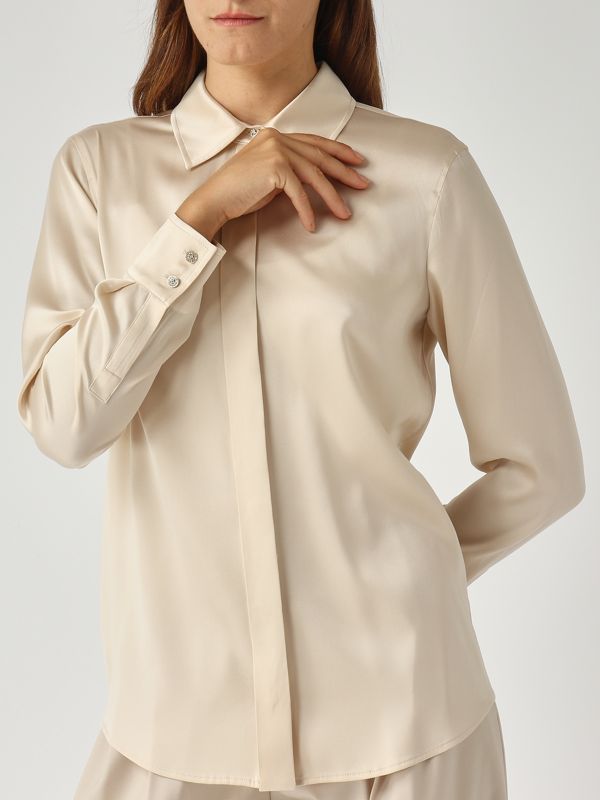 Max Mara Studio Xero women's stretch silk shirt - Cream