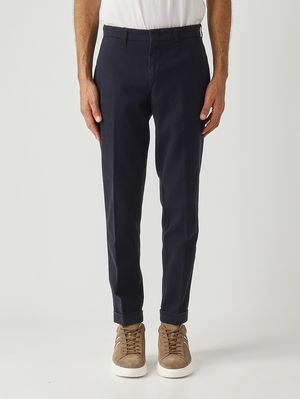 Pantalon en coton extensible sergé pour homme Bleu marine Fay