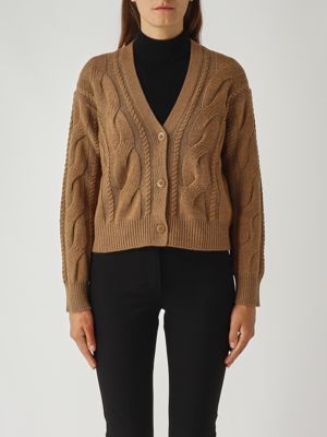 Aladdin women's wool and cashmere cardigan Camel Max Mara Studio