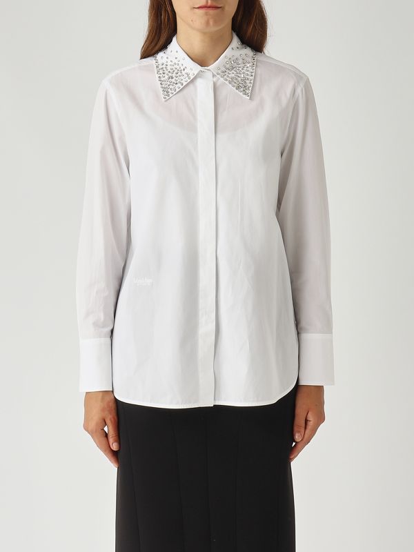 1. Women's Cotton Stirrup Shirt White Max Mara Studio 2526116042600
