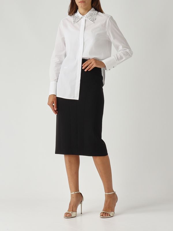 2. Women's Cotton Stirrup Shirt White Max Mara Studio 2526116042600
