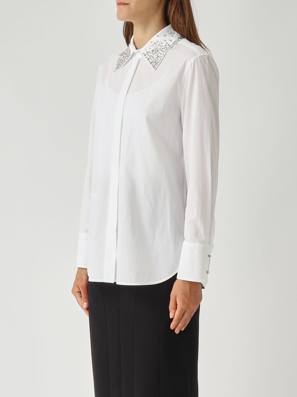3. Women's Cotton Stirrup Shirt White Max Mara Studio 2526116042600