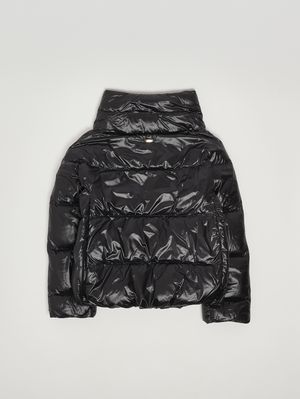 2. Plumífero para niña de nailon brillante Negro