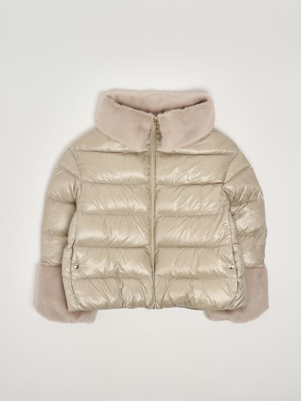 1. Piumino bambina in nylon e pelliccia sintetica Chantilly Herno pi000183g12017z