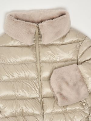 3. Piumino bambina in nylon e pelliccia sintetica Chantilly