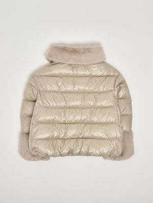 2. Piumino bambina in nylon e pelliccia sintetica Chantilly