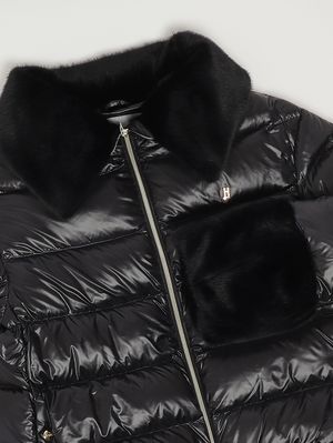 3. Piumino bambina in nylon e pelliccia sintetica Nero