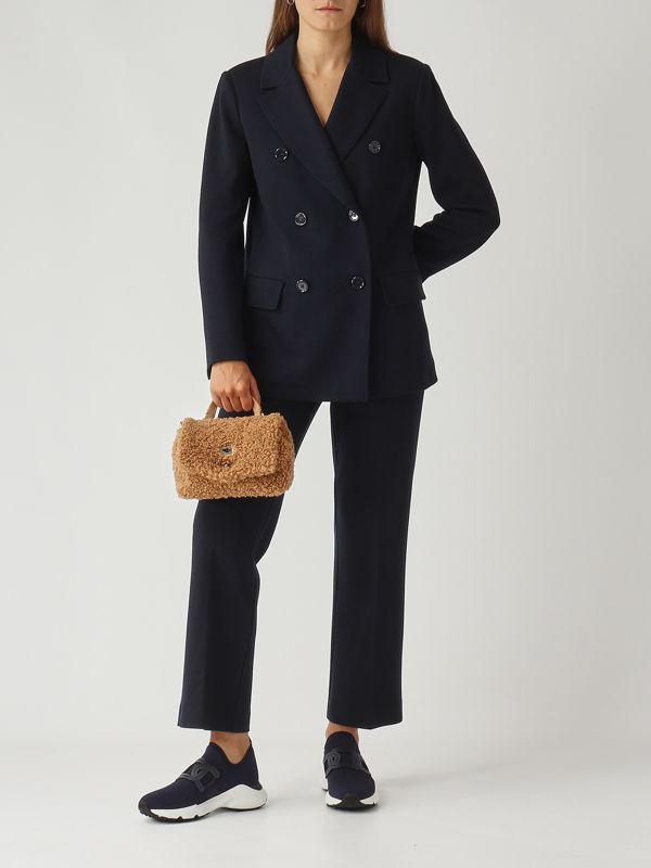 2. Pantalón de mujer Reus de mezcla de lana Azul marino S Max Mara 2529786043600