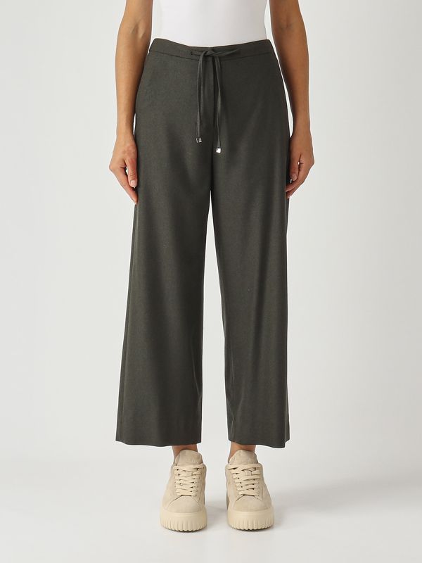 1. Pantalón de mujer Floria en lana elástica Verde Bosque S Max Mara 2529136053600