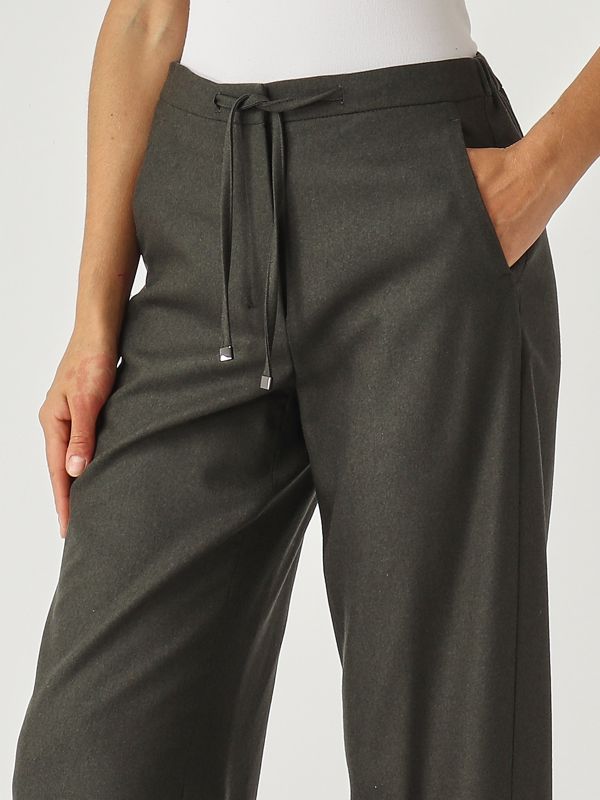 5. Pantalón de mujer Floria en lana elástica Verde Bosque S Max Mara 2529136053600