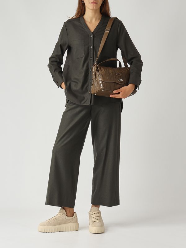 2. Pantalón de mujer Floria en lana elástica Verde Bosque S Max Mara 2529136053600