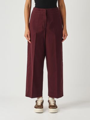 Tunisi women's trousers in stretch cotton Merlot MM Max Mara